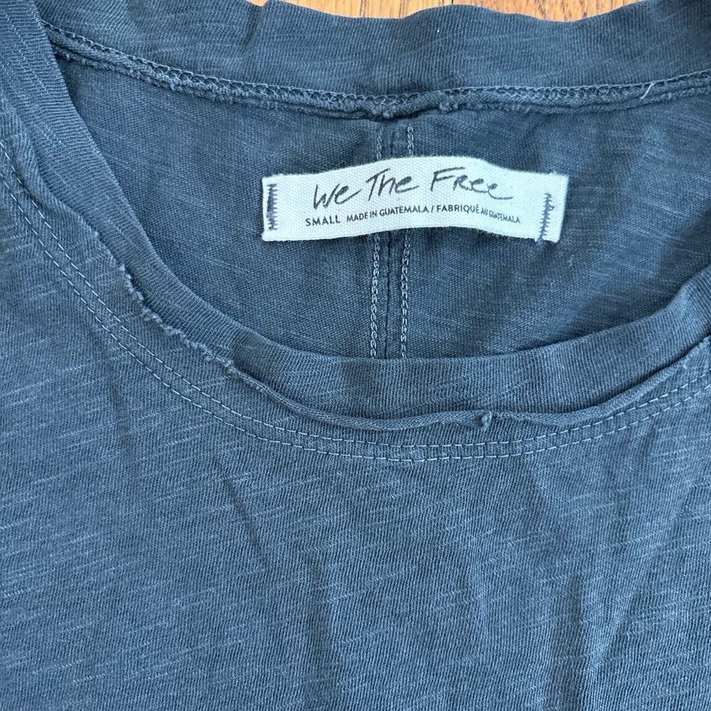 Free People Washed Black Sleeveless Tank Top with Side Slits - Picture 3 of 5
